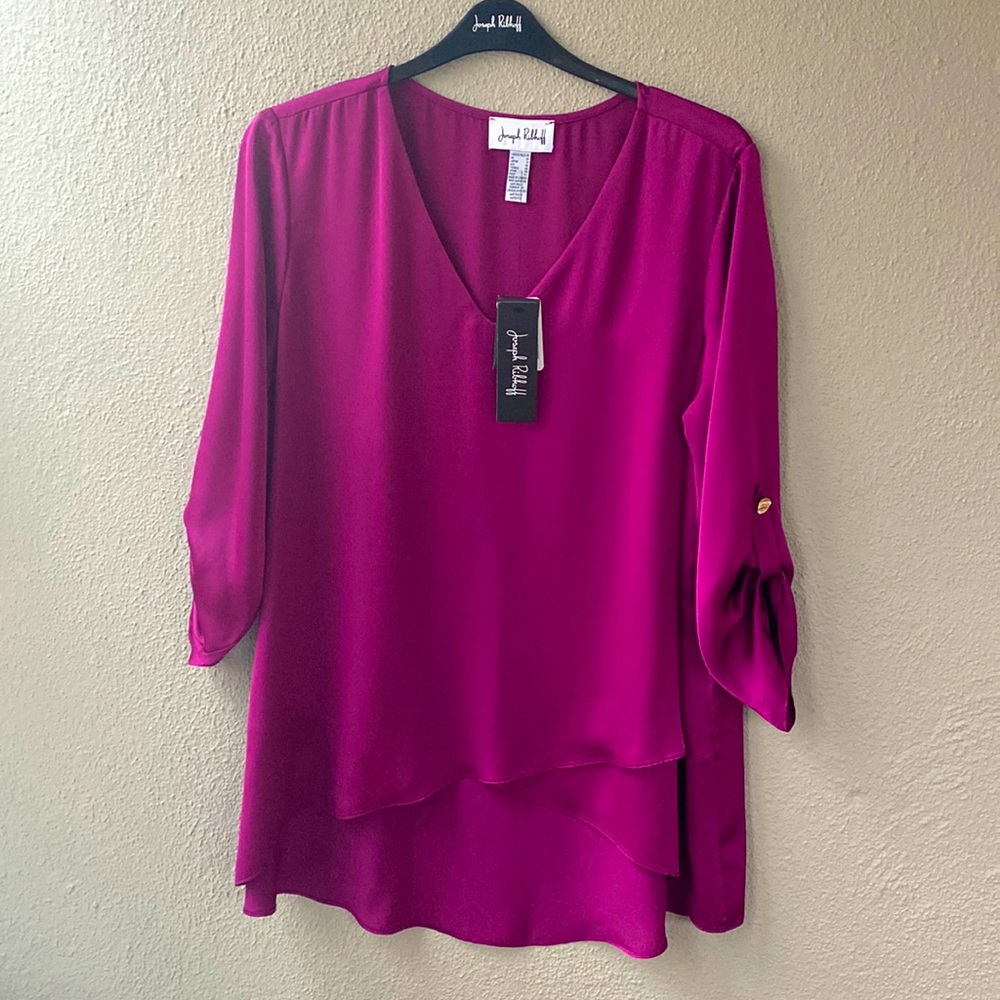 NWT FUSCIA SILKY TUNIC FROM JOSEPH RIBKOFF